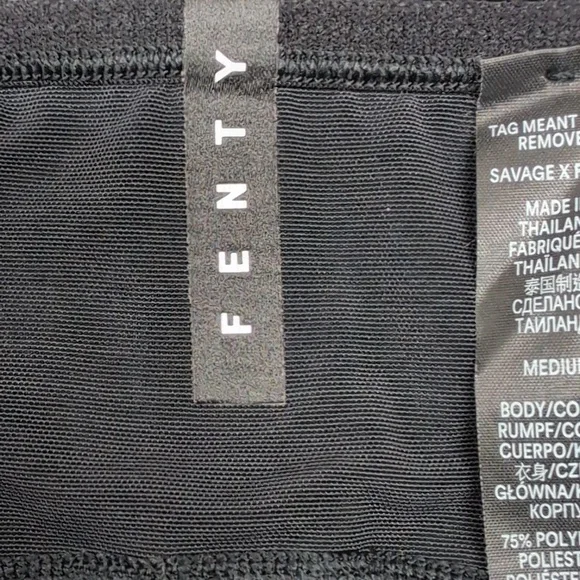 Savage X Fenty Black Wildcat High Waist Shorts Size Medium - Picture 5 of 8